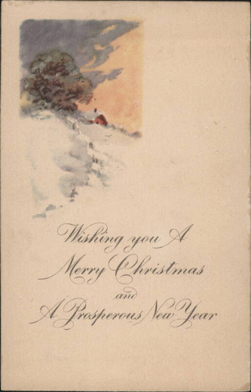 Merry Christmas & Prosperous New Year Winter Scene Greeting
