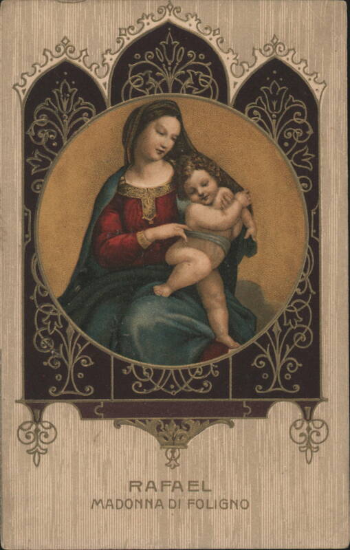 Rafael's Madonna di Foligno Painting, Virgin Mary & Christ Child in Ornate Frame