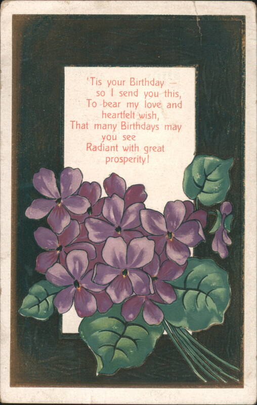 Birthday Greeting with Purple Flowers and Heartfelt Wish