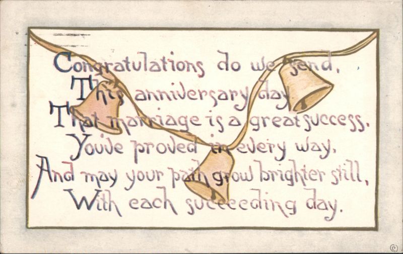 Anniversary Congratulations for Marriage Success with Bells