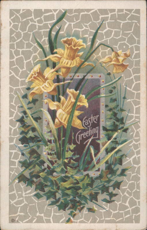 Easter Greeting Daffodils & Ivy, Portland, Oregon 1919