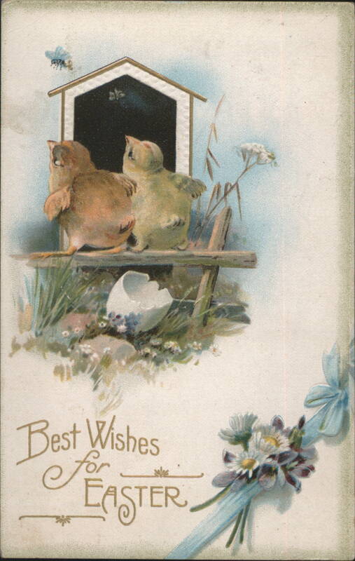 Best Wishes for Easter with Chicks in Birdhouse
