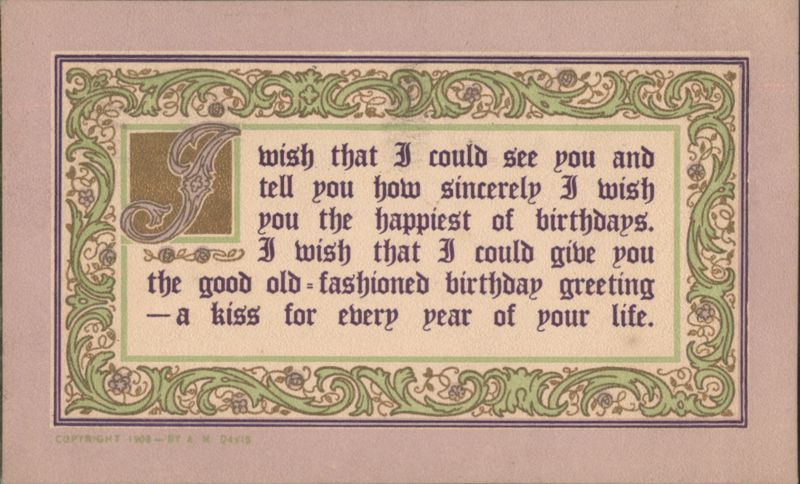 Happiest of Birthdays Greeting with Ornate Border
