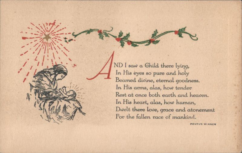 Madonna and Child with Star and Holly, Christmas Poem