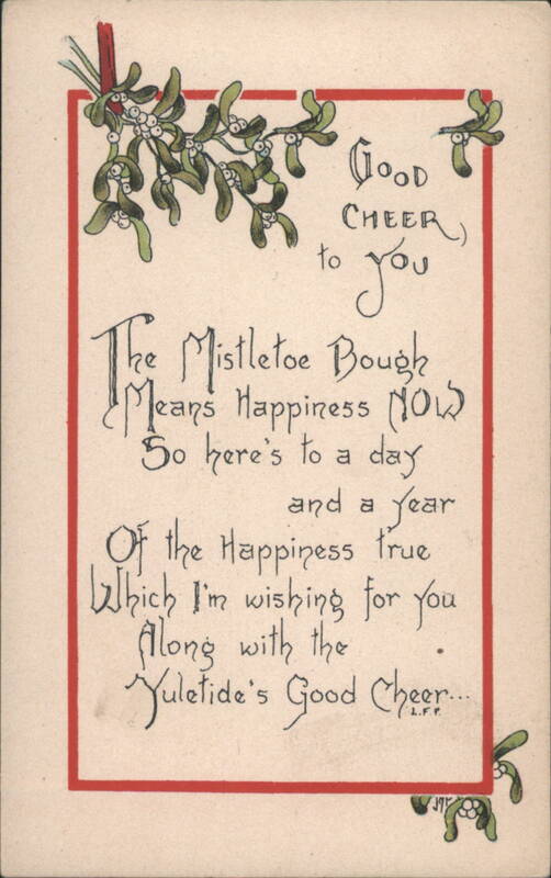 Mistletoe Bough Yuletide Good Cheer Greeting Christmas