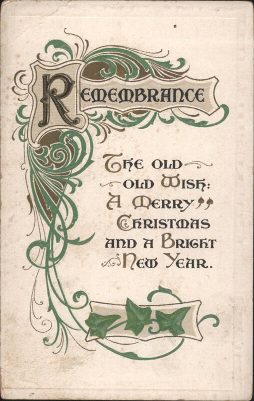 REMEMBRANCE A Merry Christmas and a Bright New Year Greeting Card