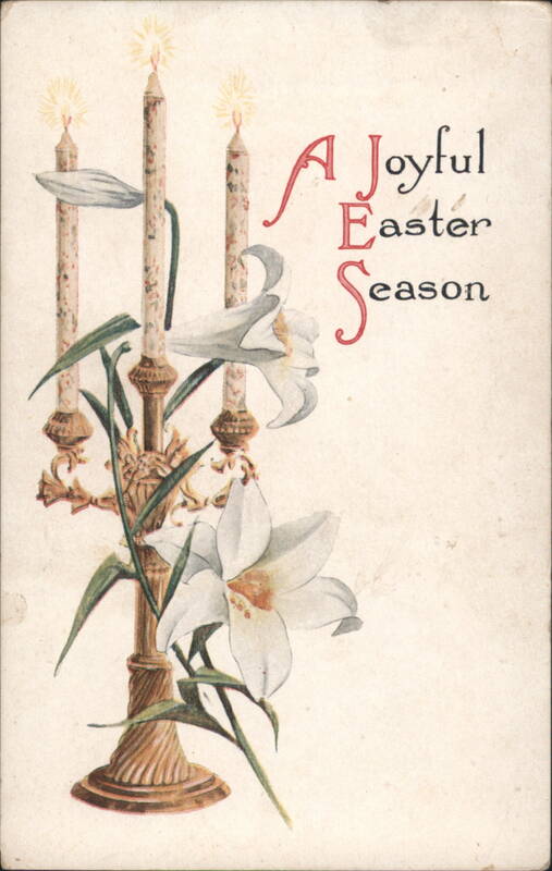 A Joyful Easter Season, White Lilies & Lit Candles Candelabra