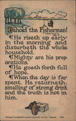 Humorous Poem: Behold the Fisherman! Drinking Tale Postcard