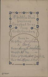Birth Announcement for Sorgil Hazleton, December 20, 1912 Postcard
