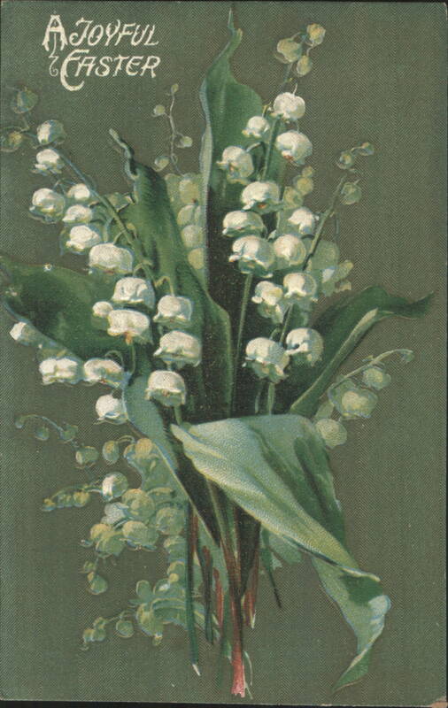 A Joyful Easter Lily of the Valley Bouquet Embossed