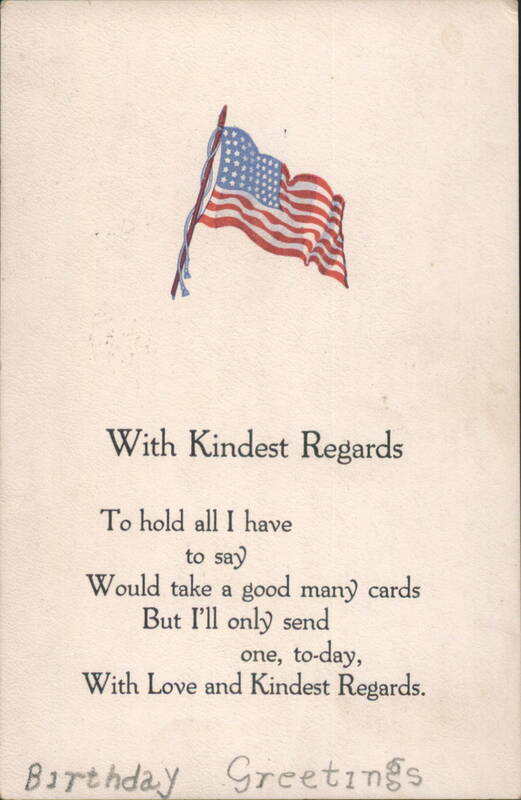American Flag & Patriotic Poem with Birthday Greetings