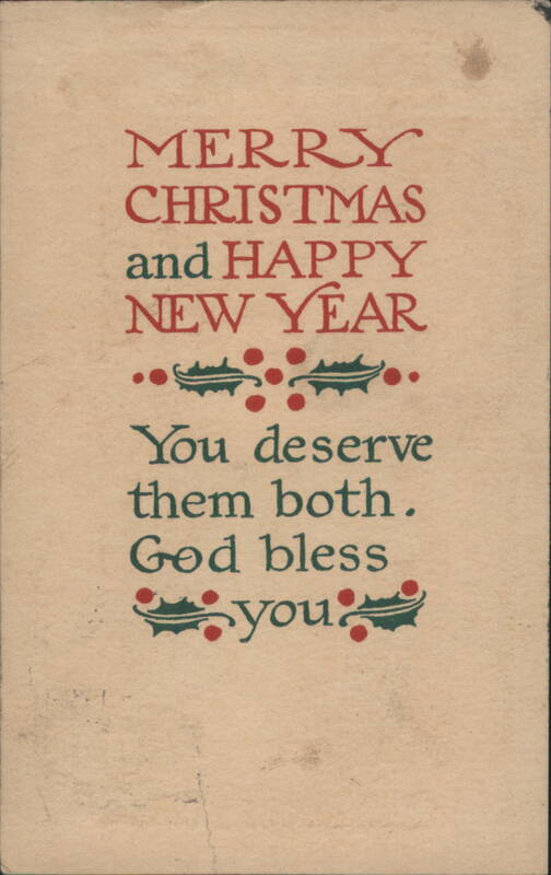Merry Christmas and Happy New Year Greeting with Holly