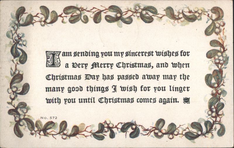 Christmas Mistletoe Greeting Card with Festive Berries and Holiday Message