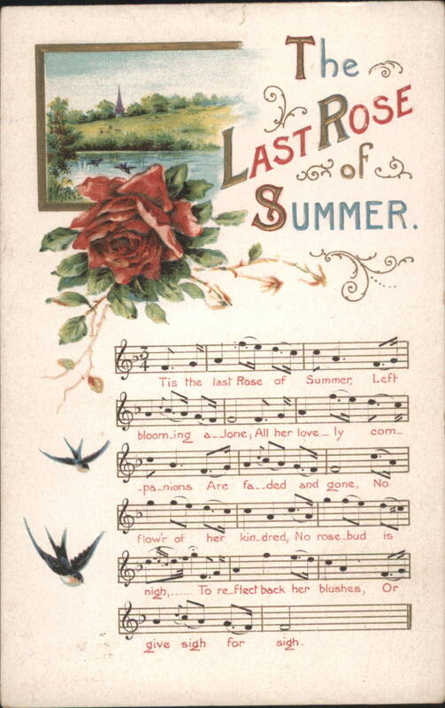The Last Rose of Summer with Music & Lyrics, Red Rose, Lake Scene