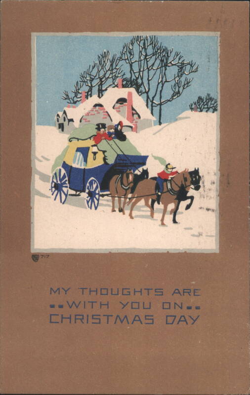 Horse-Drawn Carriage in Snow, My Thoughts Are With You On Christmas Day