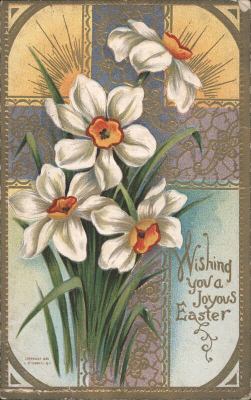 Easter Daffodils with Wishing you a Joyous Easter Greeting