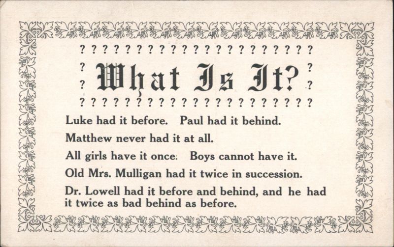 What Is It? Letter 'L' Riddle Puzzle Puzzles