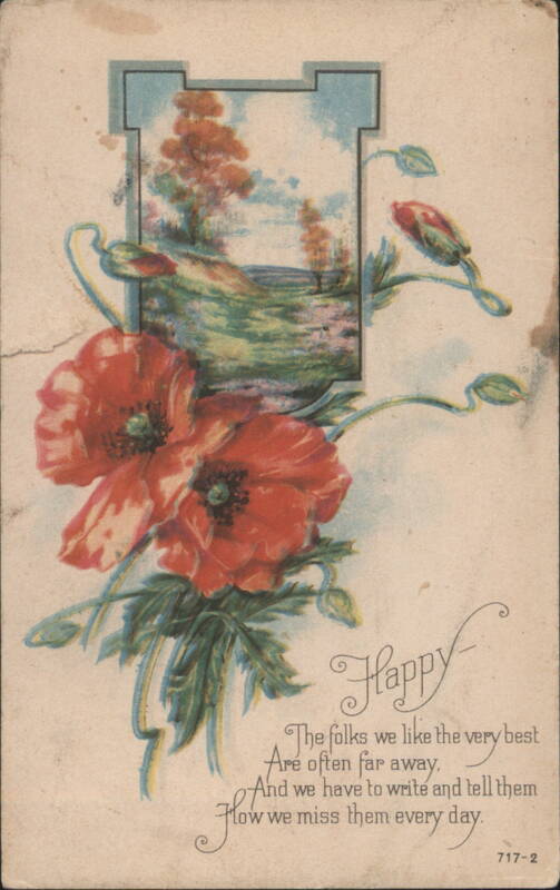 Red Poppies and Sentimental Poem, Happy Folks Far Away