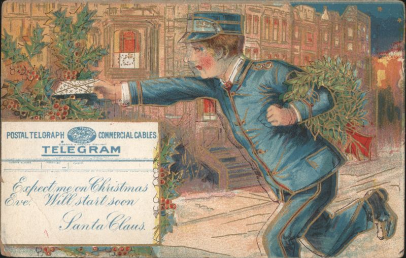 Christmas Eve Telegram from Santa Claus Delivered by Messenger