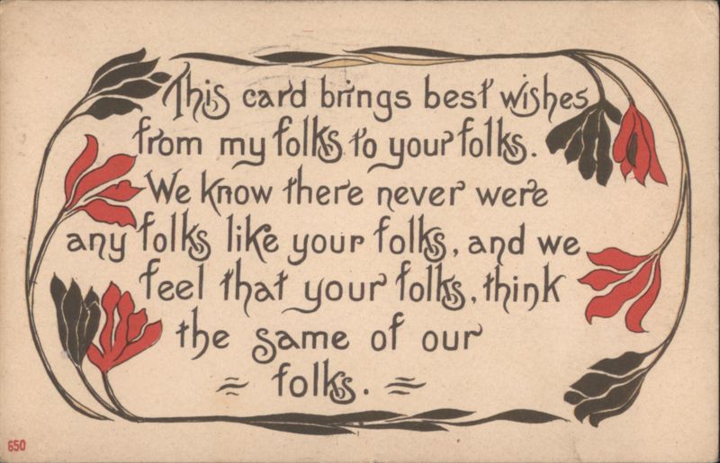 Best Wishes from My Folks to Your Folks Sentimental Greeting