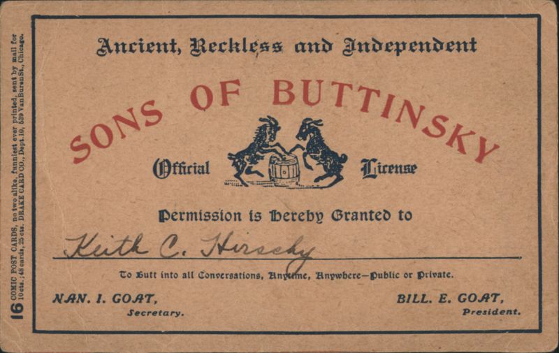 Sons of Buttinsky Official License with Goats Butting Heads