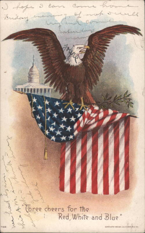 Bald Eagle, American Flag & US Capitol Building - Three Cheers for the Red, White and Blue