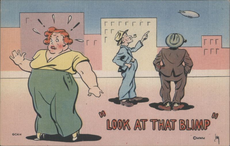 Comic Scene: People React to a Blimp in the Sky Comic, Funny