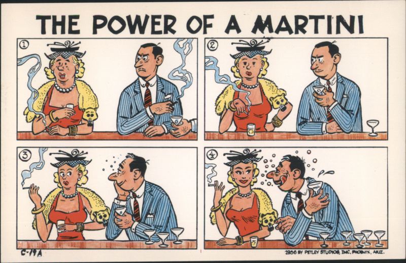 The Power of a Martini Comic Strip Drinking