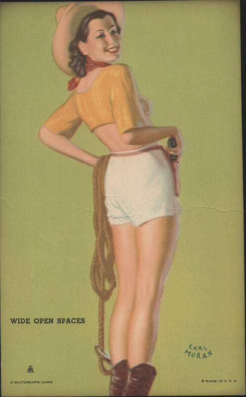 Earl Moran Pin-up Cowgirl Tied with Rope, Wide Open Spaces