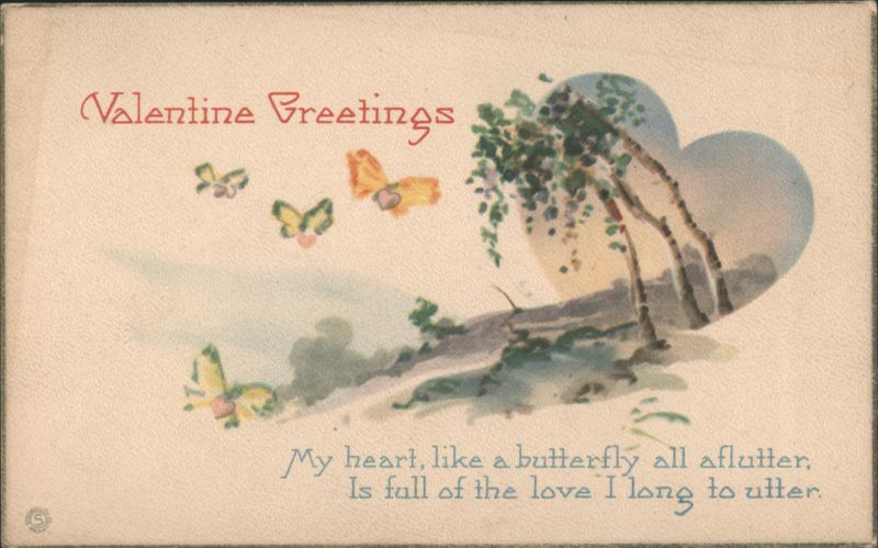 Valentine Greetings: Butterflies, Hearts & Love Poem