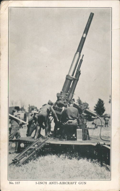 3-Inch Anti-Aircraft Gun with Soldiers, WWII Era World War II