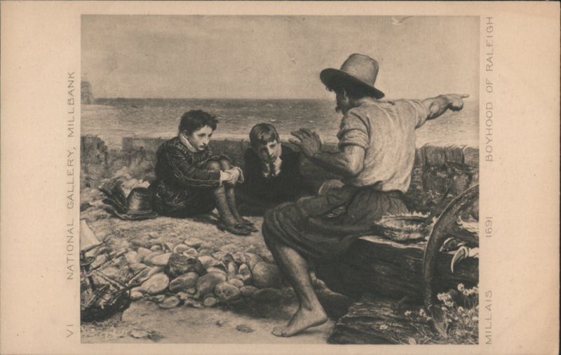 Boyhood of Raleigh Painting by Millais, National Gallery, Millbank