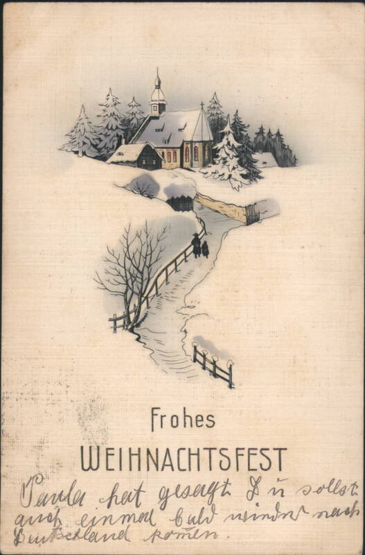 Snowy Winter Church Scene, Frohes Weihnachtsfest, Germany
