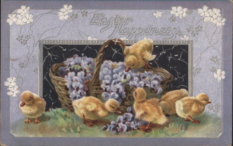 Easter Happiness with Chicks, Baskets, and Spring Flowers