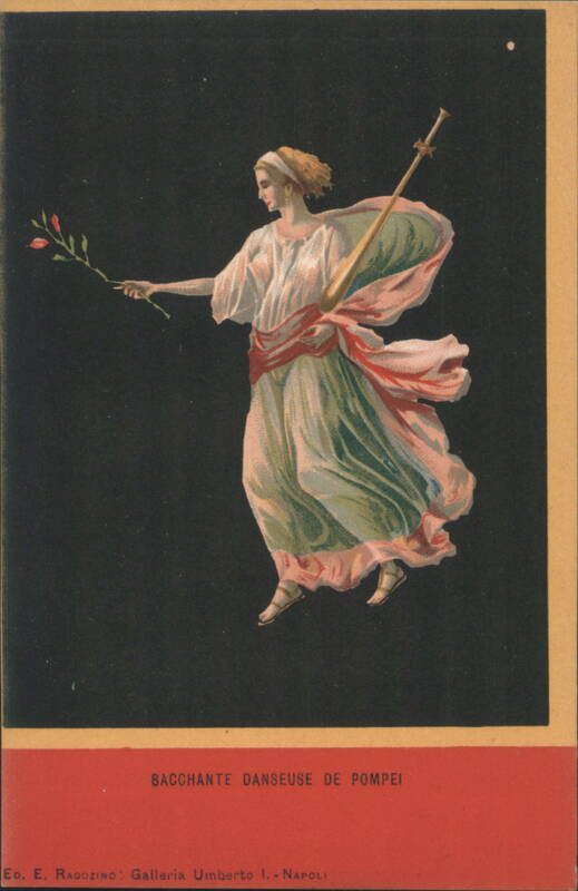 Bacchante Dancer of Pompeii with Thyrsus and Flowing Drapery