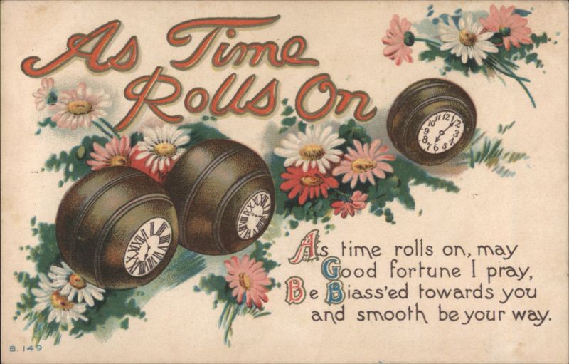 As Time Rolls On with Bowling Ball Clocks and Floral Design