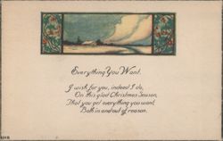 Christmas Winter Scene with Berries and Poem: Everything You Want Postcard