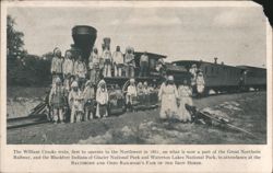William Crooks Train & Blackfeet Indians at B&O Fair of Iron Horse Postcard