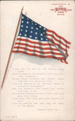 American Flag and Star-Spangled Banner Lyrics with Candy Advertisement Postcard