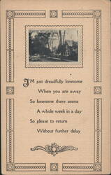 Lonesome Poem with Albany Ave, West Sand Lake, NY View Postcard