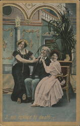 I Am Tickled to Death - Comic Scene with Three Laughing People Postcard