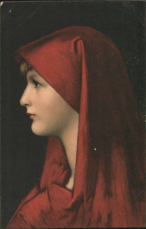 Jean Jacques Henner's Fabiola, Woman in Red Hood Profile