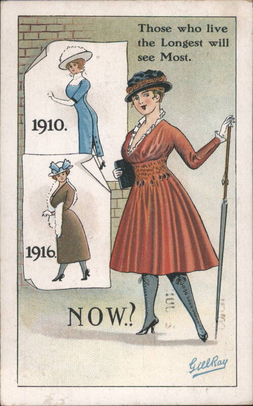 Fashion Evolution 1910-1916: Humorous Women's Styles by GillRay