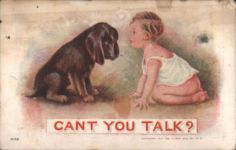 Child and Dog Asking 'Cant You Talk?' 1907 Ullman Mfg. Co.