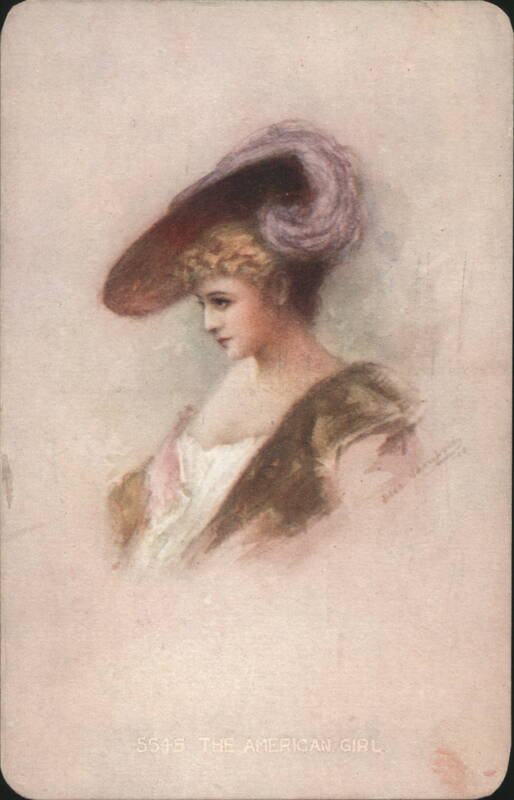 The American Girl Portrait in a Large Hat Women
