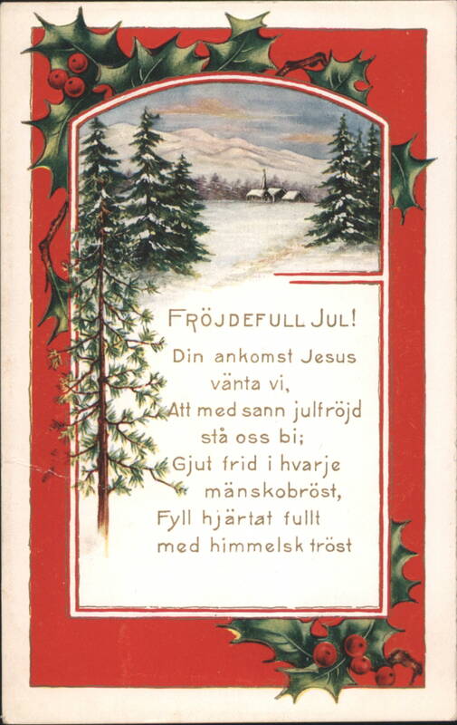 Joyful Christmas Greeting with Winter Landscape and Holly