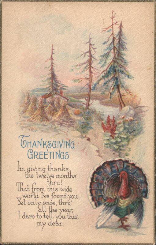 Thanksgiving Greetings with Turkey and Autumn Landscape