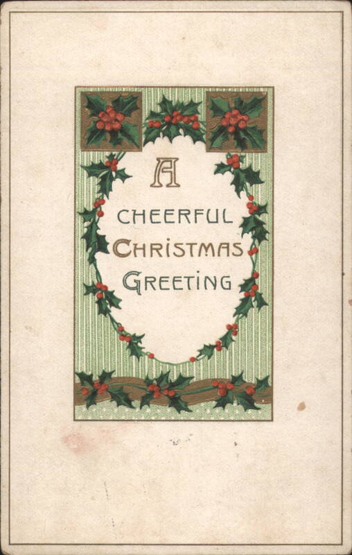 A Cheerful Christmas Greeting with Holly and Berries