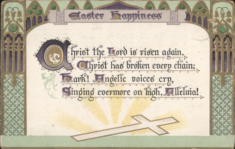 Easter Happiness with Cross and Religious Verse Crosses