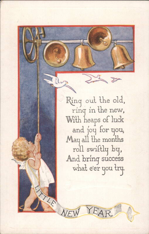 Little New Year Cherub Ringing Bells, New Year's Greeting Poem